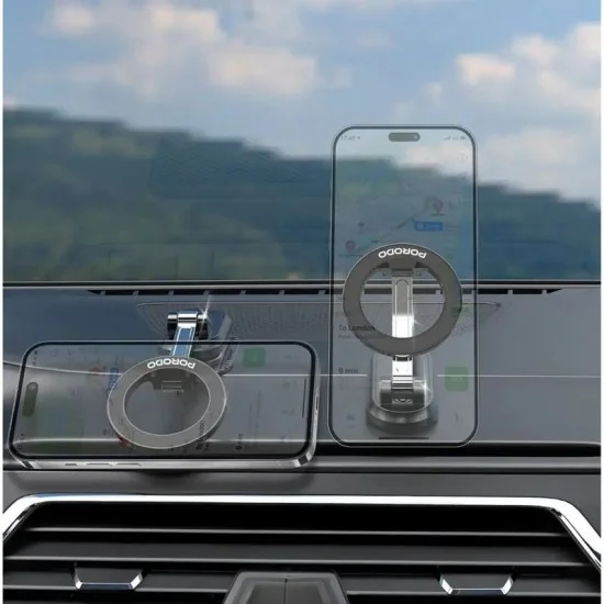 Porodo Gripfold Magsafe Rotatable Car Mount 360&deg; Full Rotation - Black